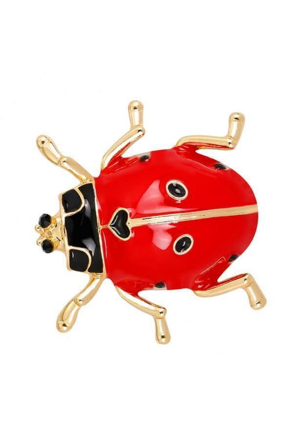 5xEnamel Ladybird Bug Brooch Pins Women Men Costume Jewelry Red