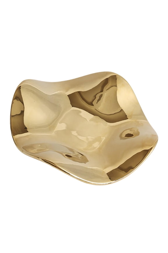 Ceramic Tray Cosmetics Storage Tray Multifunctional Cute Organizer Plate Jewelry Bright gold