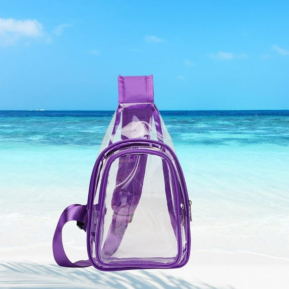 fenteer Clear Bag Transparent Fanny Pack Waist Belt Bag for Stadium Biking Women Men Violet