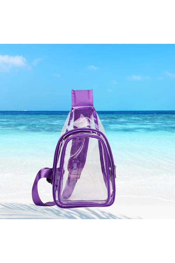 Clear Bag Transparent Fanny Pack Waist Belt Bag for Stadium Biking Women Men Violet