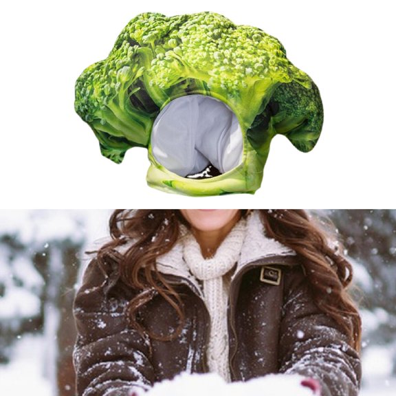 fenteer Cosplay Costume Hat Broccoli Headdress Headwear Gift Decor Hat Full Headgear Cap