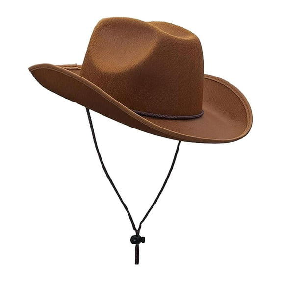 fenteer Cowboy Hat Jazz Hat Casual Fashion Costume Accessories Women Men Cowgirl Dark Brown