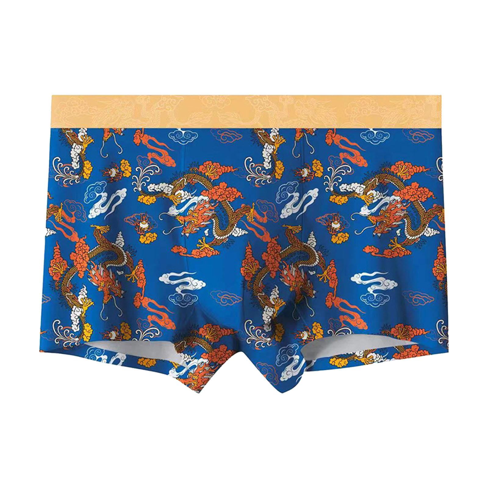 fenteer Dragon Printed Trunks Briefs Knickers Mens Underwear for