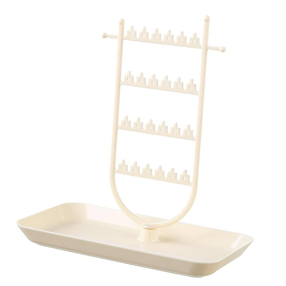 fenteer Earrings Organizer 4 Layer Home Vanity Jewelry Display Stand for Women Girls Beige