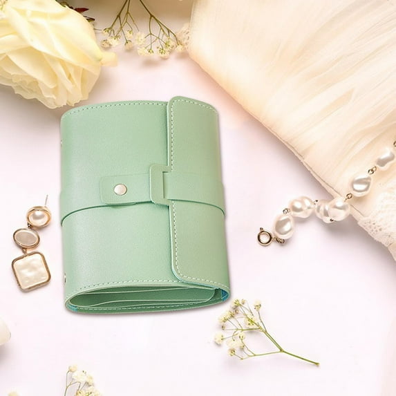 fenteer Earrings Organizer Ear Studs Organizer Lightweight Earring Case Earring Book Green