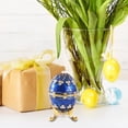 thumbnail image 1 of fenteer Enamelled Jewelry Box Egg Shape Gift Jewelry Box for Easter Birthday Holiday, 1 of 8