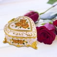 thumbnail image 1 of fenteer Heart Jewelry Box Exquisite Metal Keepsake Box for Necklace Rings Home Decor White, 1 of 8