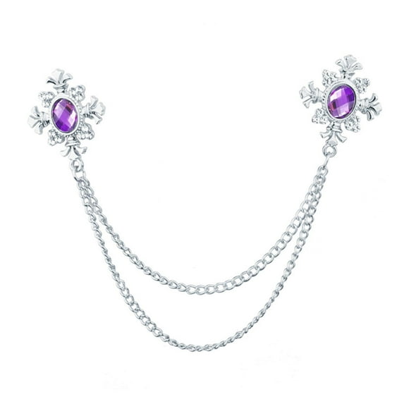 fenteer Men's Brooch Lapel Accessories Party Tassel Chain Brooch for Coat Tuxedo Tie