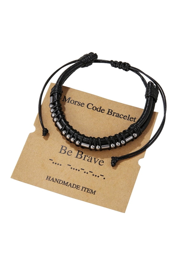 Morse Code Bracelet Decor Jewelry Gift for Birthday Anniversary Thanksgiving Be Brave