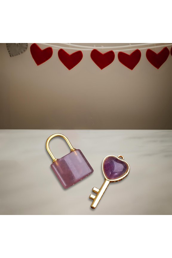 Necklace Pendant Set Heart Shaped Key for Street Travel Birthday