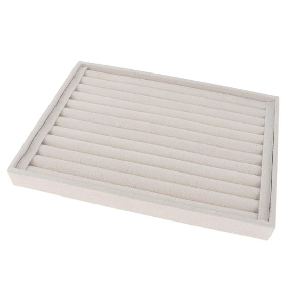 fenteer Rings Display Tray Ear Studs Organizer for Rings Studs Earrings Bedroom Home Beige