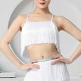 thumbnail image 1 of fenteer Women Tassels Fringe Dance Top Belly Dance Top for Club Masquerade Carnivals White M, 1 of 8