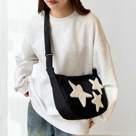 fenteer Womens Crossbody Bag Female Fashion Underarm Bag Large Capacity Shoulder Bag Black