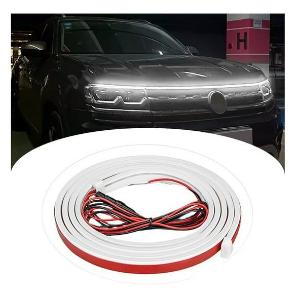 fenze Exterior Car Hood LED Strip Lights - Dynamic Scan Start Up Hoodbeam Kit, Flexible Dynamic Car Hood Led Strip, Waterproof Car Daytime Running Light for Cars, Suvs, Trucks (70inch, White)