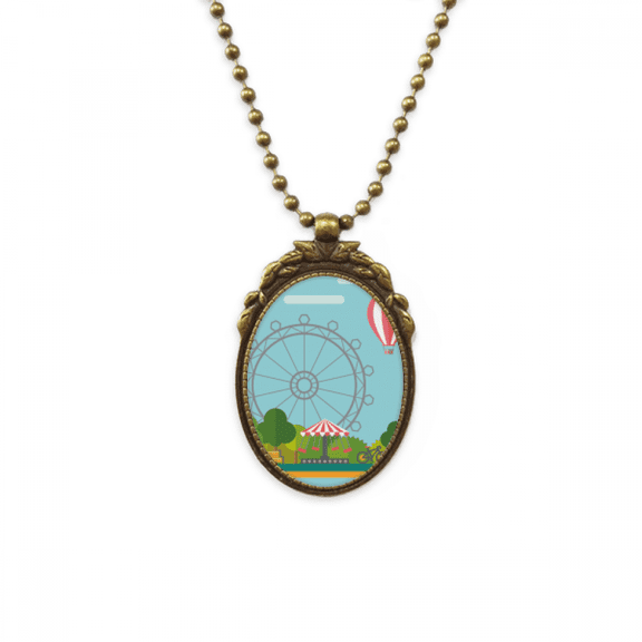 ferris wheel balloon amusement park antique necklace vintage bead pendant keychain