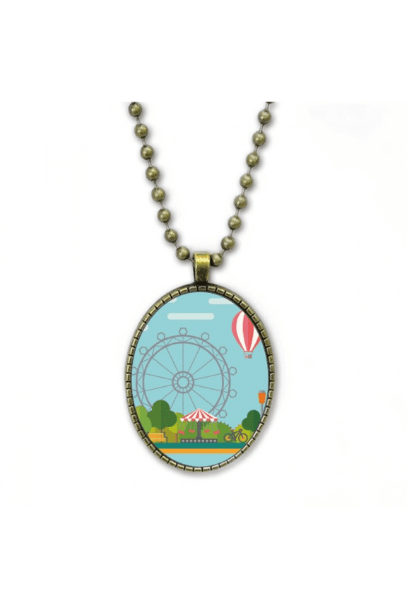 ferris wheel balloon amusement park necklace vintage chain bead pendant jewelry collection
