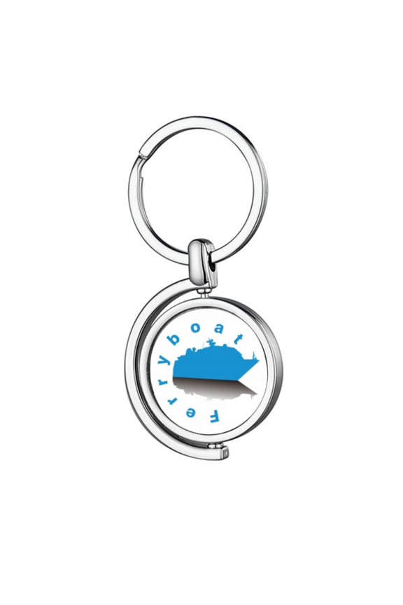 ferry carries passengers Rotating Keychain Metal Keyring Holder