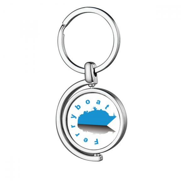 ferry carries passengers Rotating Keychain Metal Keyring Holder
