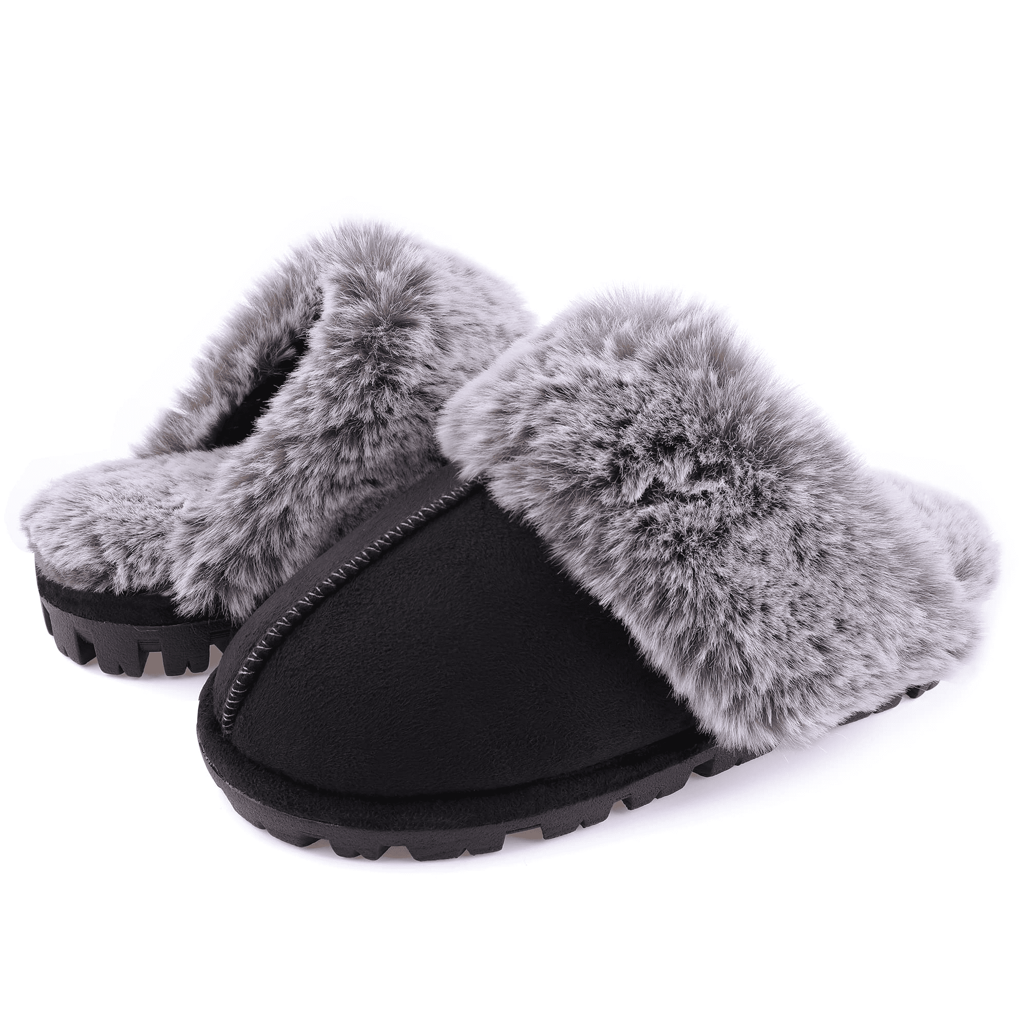 festooning Women Slippers Women Memory Foam House Slippers Fuzzy Plush ...