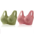 thumbnail image 1 of fheaev 2 Pack Front Closure Bras For Women Plus Size Full Coverage No Underwire Comfort Wireless Snap Closing Convenient Everyday Bra Front Button Bras Middle-Aged Older Women Front Buckle Corset Bra, 1 of 3