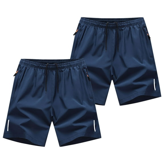 fheaev 2Pc Athletic Shorts for Men Quick Dry Loose Fit Lightweight Running Workout Gym Shorts With Pockets Casual Classic Fit Short Elastic Waist Drawstring Summer Vacation Beach Shorts
