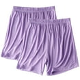 thumbnail image 1 of fheaev 2Pc Summer Shorts For Women Plus Size Soft Women'S Pajama Bottoms Short Color Elastic Waist Leisure Thin Shorts Home Pants Pj Shorts Sports Short Outerwear Sweatpants, 1 of 2