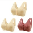 thumbnail image 1 of fheaev 3 Pack Front Closure Bras For Women Plus Size Post Surgery Brassiere Full Coverage No Underwire Wireless Snap Closing Convenient Everyday Bra Front Button Older Women Front Buckle Corset Bra, 1 of 5