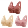 thumbnail image 1 of fheaev 3 Pack Front Closure Bras For Women Plus Size Post Surgery Brassiere Full Coverage No Underwire Wireless Snap Closing Convenient Everyday Bra Front Button Older Women Front Buckle Corset Bra, 1 of 9