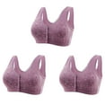 thumbnail image 1 of fheaev 3 Pack Front Closure Bras For Women Plus Size Post Surgery Brassiere Full Coverage No Underwire Wireless Snap Closing Convenient Everyday Bra Front Button Older Women Front Buckle Corset Bra, 1 of 9