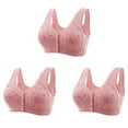 thumbnail image 1 of fheaev 3 Pack Front Closure Bras For Women Plus Size Post Surgery Brassiere Full Coverage No Underwire Wireless Snap Closing Convenient Everyday Bra Front Button Older Women Front Buckle Corset Bra, 1 of 1