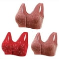 thumbnail image 1 of fheaev 3 Pack Front Closure Bras For Women Plus Size Post Surgery Brassiere Full Coverage No Underwire Wireless Snap Closing Convenient Everyday Bra Front Button Older Women Front Buckle Corset Bra, 1 of 6
