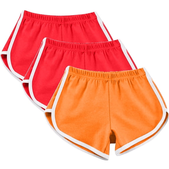 fheaev 3 Packs Athletic Shorts for Women Soft Comfy Elastic Waist Booty Sports Yoga Shorts Casual Summer Running Hiking Gym Workout Shorts Fitness Sport