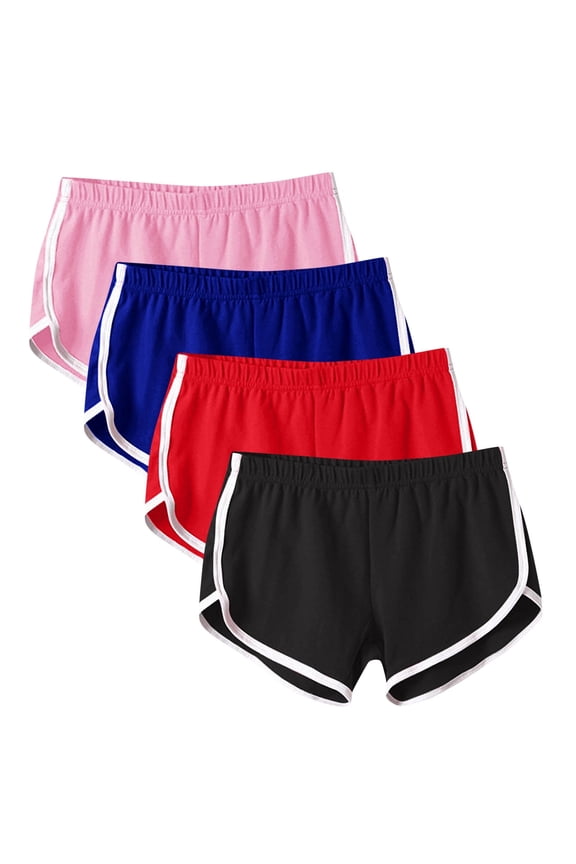 4 Packs Summer Shorts For Women Soft Comfy Plus Size Booty Shorts Workout Shorts Breathable Shorts Cycling Hiking Pants Running Elastic Gym Yoga Shorts Active Shorts For Women
