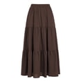thumbnail image 1 of fheaev Ankle-Length Skirts for Women Flowy Elastic High Waist Lining Midi A-Line Casual Boho Skirt Summer Beach Vacation Outfits, 1 of 9