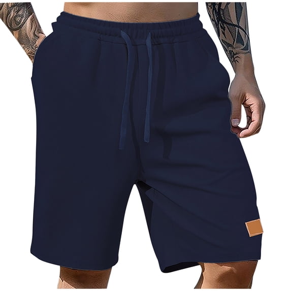 fheaev Athletic Shorts for Men Loose Fit Lightweight Running Workout Gym Shorts With Pockets Casual Classic Fit Straight Shorts Elastic Waist Drawstring Summer Vacation Beach Shorts