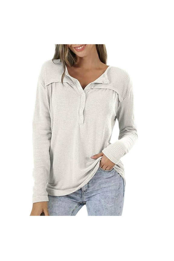 Blouses For Women Lapel Button Down Shirts Office Drop Shoulder Blouse Long Sleeve Collared Work Tops Dressy Casual Tops Blouses Fashion Clothes 2024