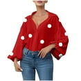 thumbnail image 1 of fheaev Blouses for Women Long-Sleeved V-Neck Top Oversized Casual Work Tops Fall Outfit 2025 Fashion Casual Pullover Top Basic Loose Tunic Tops, 1 of 5