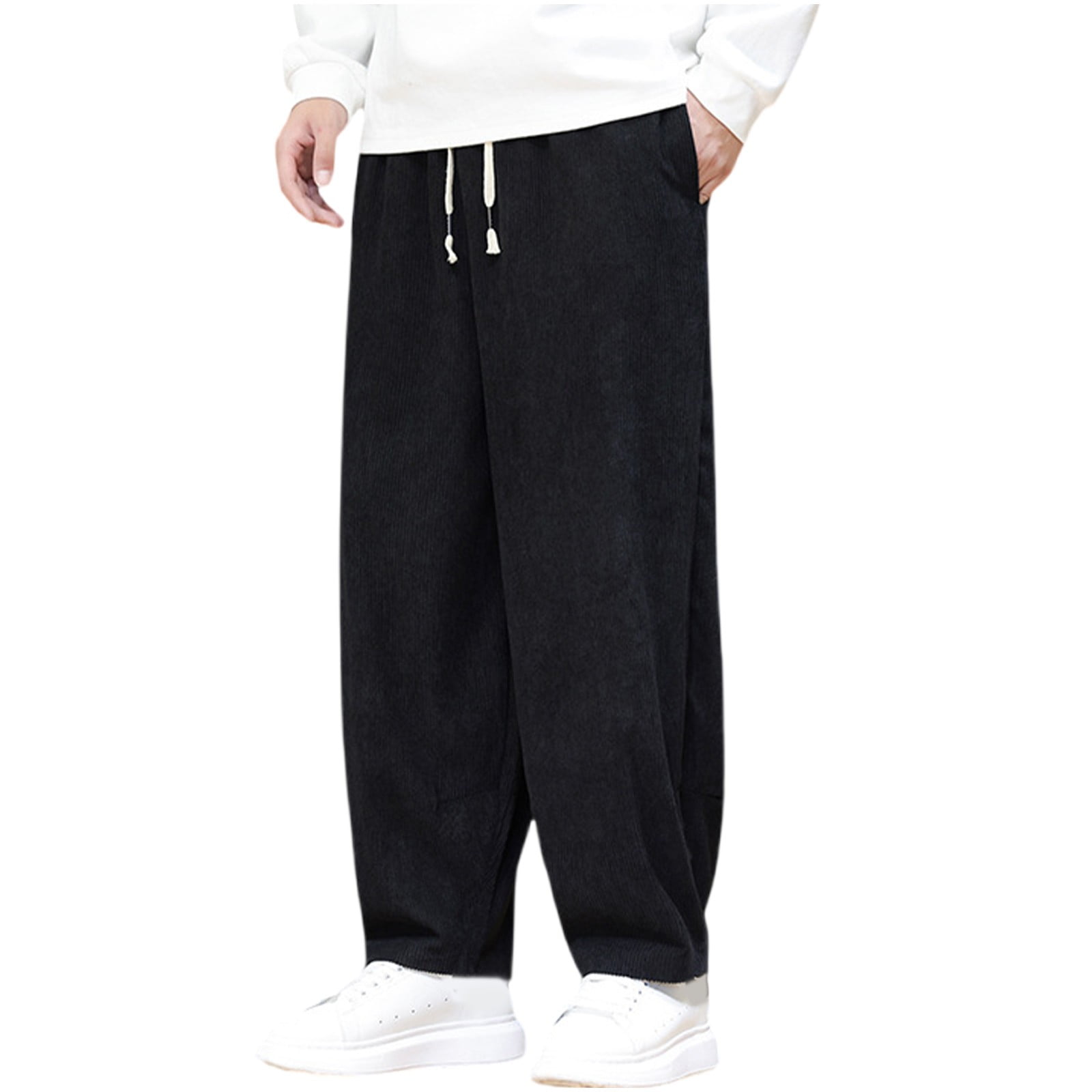 Loose Fit Drawstring Jeans with Pocket