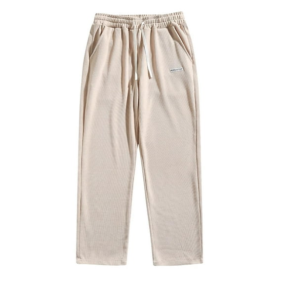 fheaev Corduroy Sweatpants for Men Fashion Loose Fit Solid Color Drawstring Elastic Waist Jogger Pants with Pockets Comfortable Going Out Everyday Trousers Men'S Casual Pants