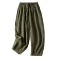 thumbnail image 1 of fheaev Cotton Linen Palazzo Pants For Women Elastic Waist Casual Lounge Pants Flowy Beach Wide Leg Pants With Pockets Summer Casual Loose Comfy Trousers Pants 2024, 1 of 8