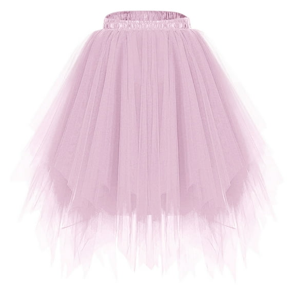 fheaev Dancing Skirt For Women Fashion Color Skirts Pleated Gauze Short Skirt Elastic Chiffon Petticoat Puffy Tutu Tulle Skirt Princess Ballet Dance Pettiskirts Underskirt Multi-Layer