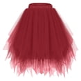 thumbnail image 1 of fheaev Dancing Skirt For Women Fashion Color Skirts Pleated Gauze Short Skirt Elastic Chiffon Petticoat Puffy Tutu Tulle Skirt Princess Ballet Dance Pettiskirts Underskirt Multi-Layer, 1 of 2