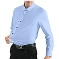 thumbnail image 1 of fheaev Dress Shirts For Men Long Sleeve Turn-Down Collar Button Up Shirts Solid Color Slim Fit Casual Regular Business Formal Dress Shirt, 1 of 4