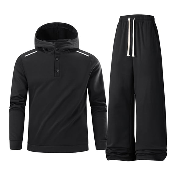 fheaev Fleece Lined Tracksuits Set for Men Hoodie Sweatsuit Running Sport Jogging Suit Casual Solid Color Long Sleeve Zipper Hooded Sweatshirt Drawstring Sweatpants Outfits