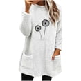 thumbnail image 1 of fheaev Fleece Sweater for Women Loose Crew Neck Fuzzy Sweatshirts Loose Fit Long Sleeve Sherpa Lined Loungwear for Leggings Women Winter Pullover Tops Blouse, 1 of 4