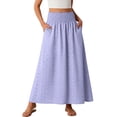 thumbnail image 1 of fheaev Flowy Skirts for Women High Waist Embroidered Hollow Out Maix A-Line Long Skirt Casual Going Out Outfits, 1 of 7