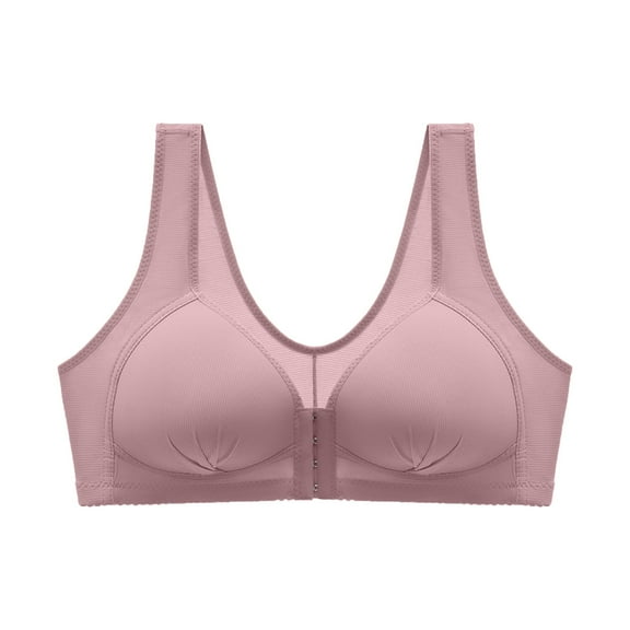 fheaev Front Button Closure For Women Snap Front Bra Plus Size Bra Underwear No Underwire Everyday Bra Support Wirefree Front Buckle Corset Bra