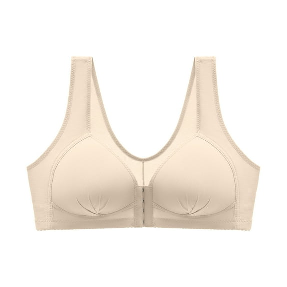 fheaev Front Button Closure For Women Snap Front Bra Plus Size Bra Underwear No Underwire Everyday Bra Support Wirefree Front Buckle Corset Bra