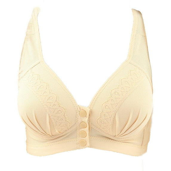 fheaev Front Button Closure For Women Snap Front Bra Plus Size Bra Underwear No Underwire Everyday Bra Support Wirefree Front Buckle Corset Bra