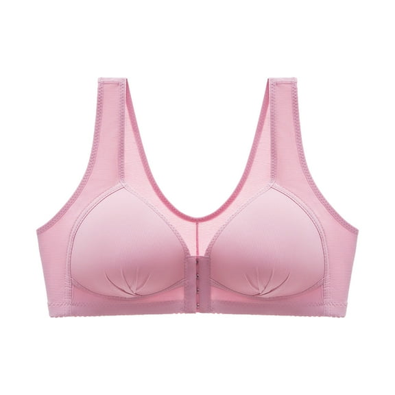 fheaev Front Button Closure For Women Snap Front Bra Plus Size Bra Underwear No Underwire Everyday Bra Support Wirefree Front Buckle Corset Bra